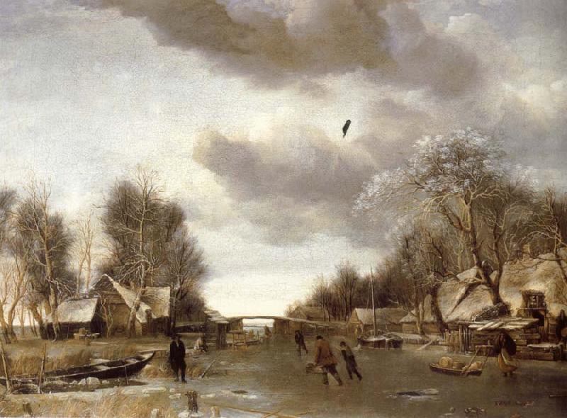 REMBRANDT Harmenszoon van Rijn Winter Scene oil painting picture
